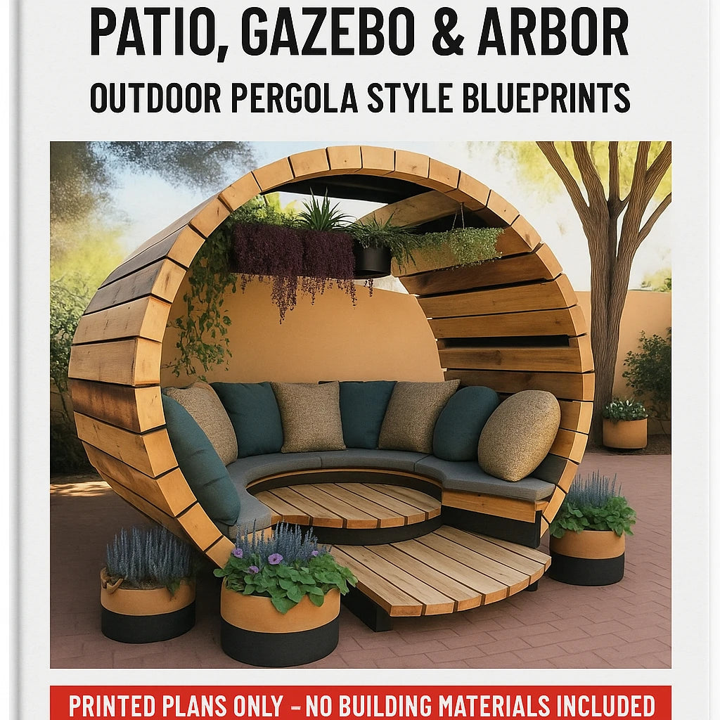 DIY Backyard Patio Gazebo And Arbor Blueprints For Pergola Plans