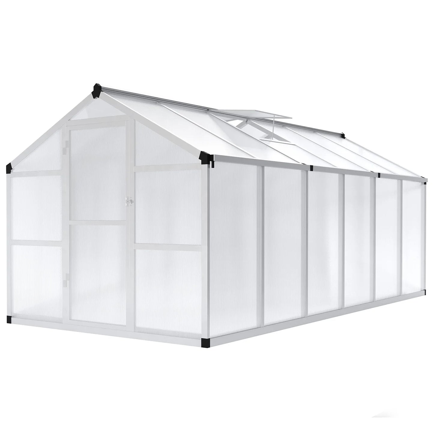 DishyKooker Outdoor Walk-In Greenhouse Aluminum Frame with Roof Vent