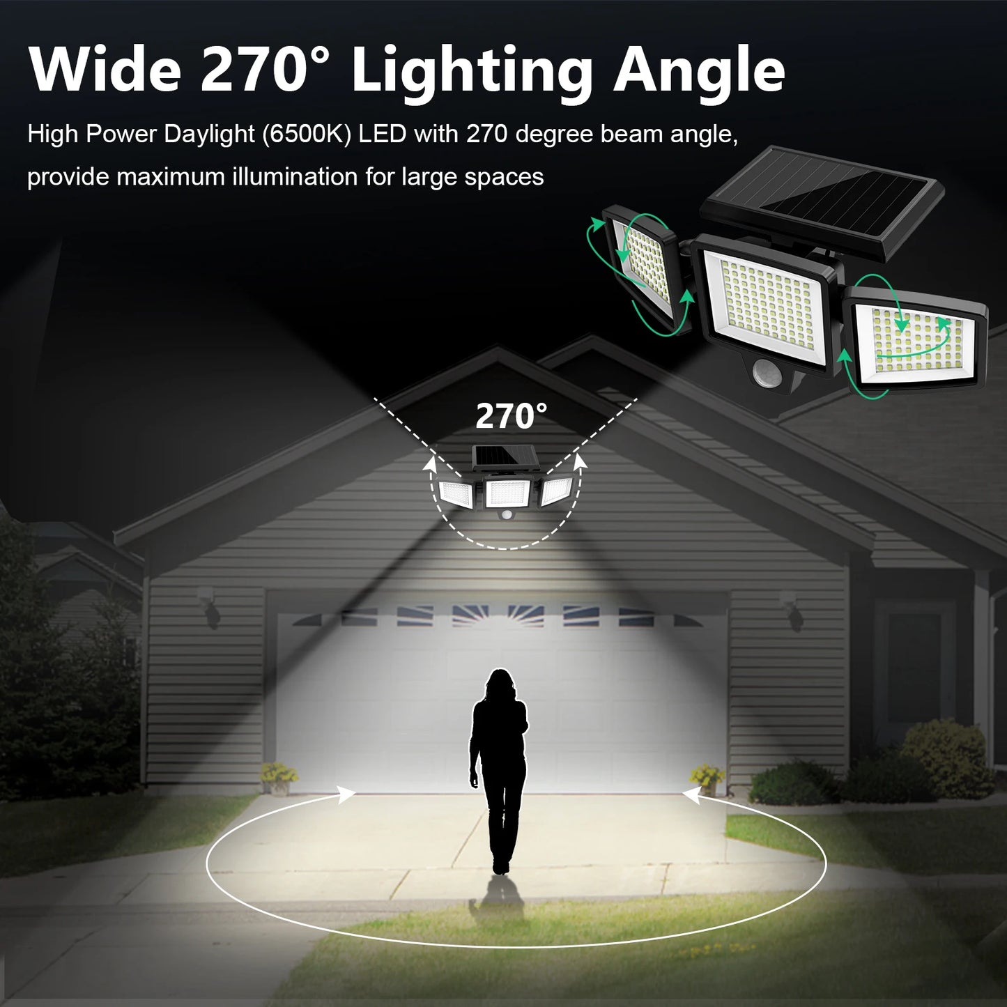 SZRSTH 3 Pack Outdoor Solar Motion Sensor Lights for Porch