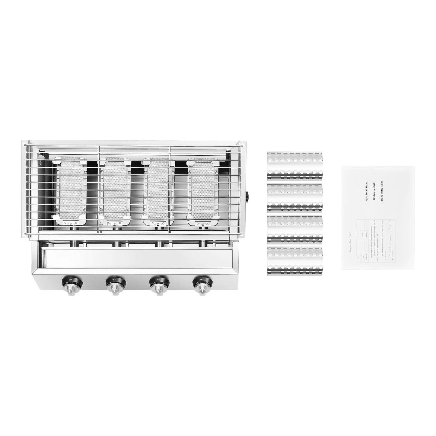 Professional Four Burner Stainless Steel Portable Tabletop Gas Grill Smokeless