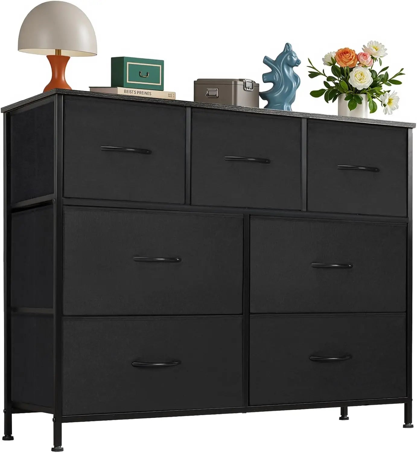 XMSJ Dresser With 7 Storage Drawers Closet Organizer TV Stand