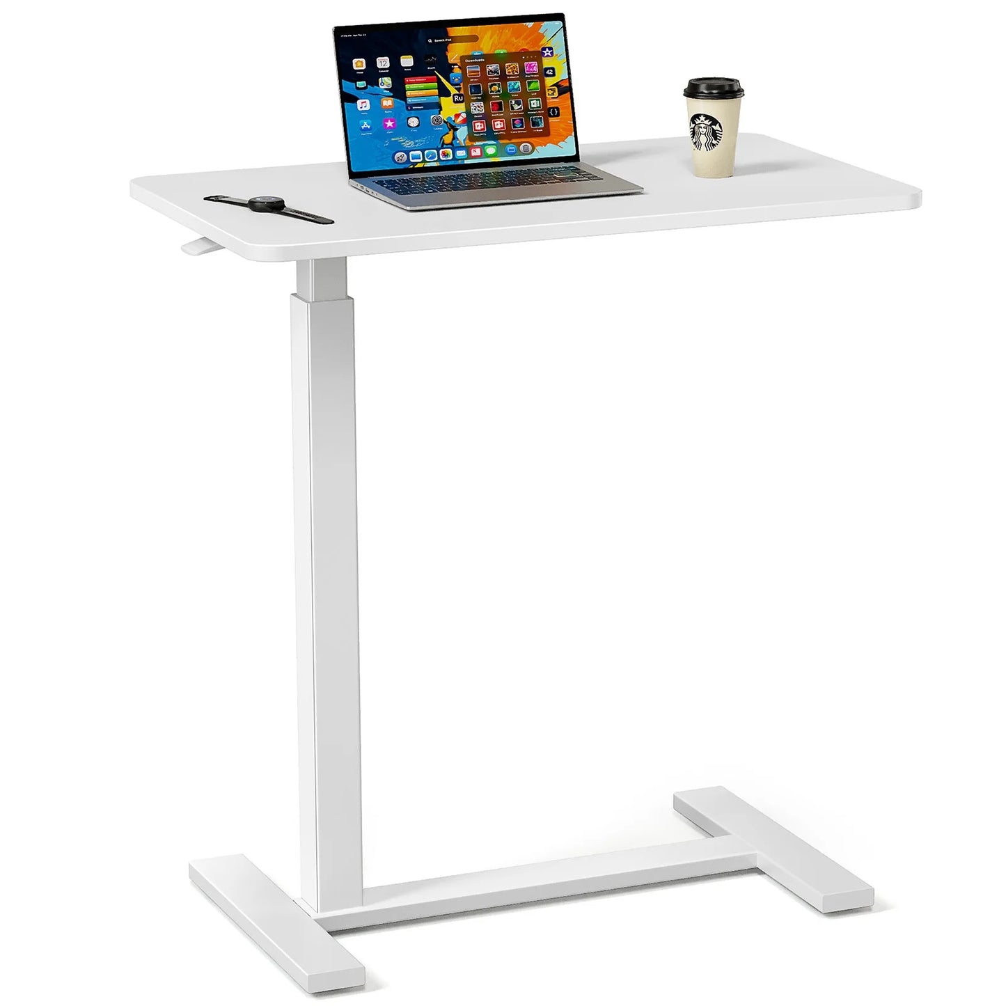 JHK Overbed Bedside Table Adjustable Height Laptop Standing Desk