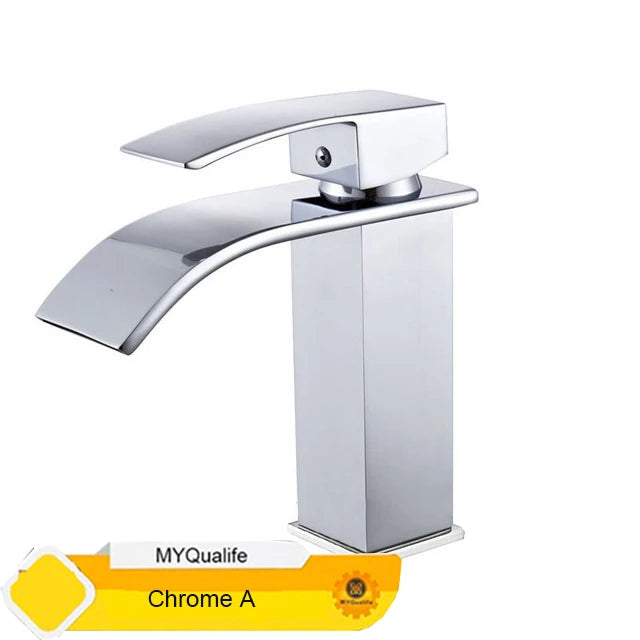 MYQualife Waterfall Bathroom Faucet Vessel Sink Mixer Single Hole