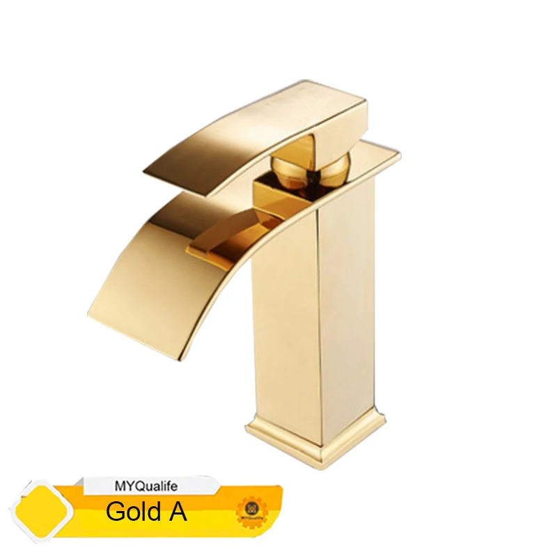 MYQualife Waterfall Bathroom Faucet Vessel Sink Mixer Single Hole