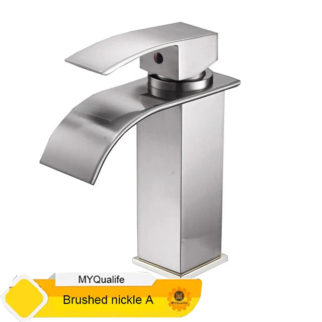 MYQualife Waterfall Bathroom Faucet Vessel Sink Mixer Single Hole