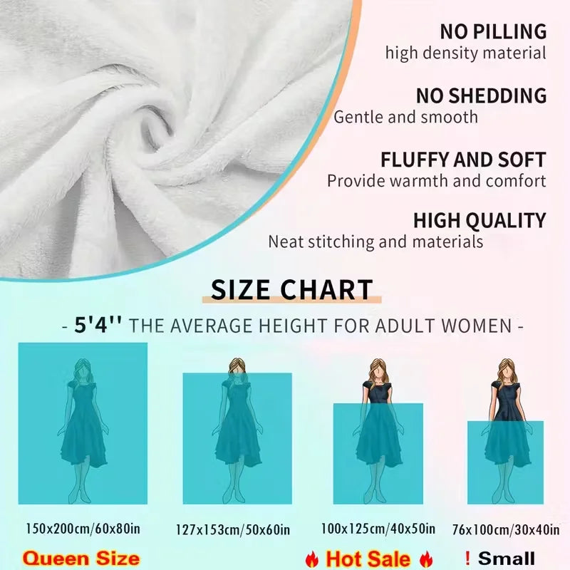 Soft Warm All Season Blanket Throw For Home Office Travel
