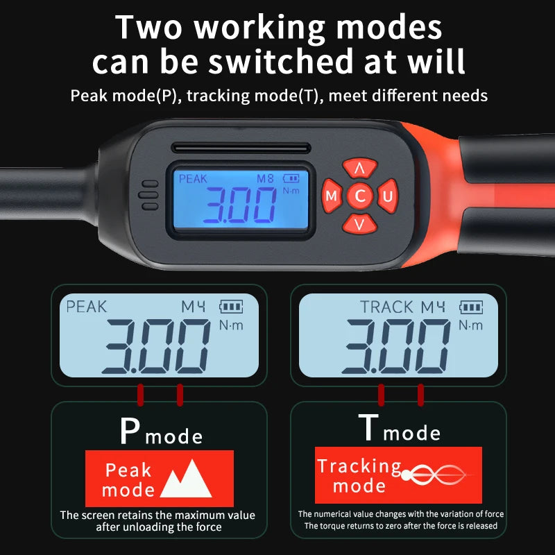 MoveCrab Digital Torque Wrench 1 To 340 Nm Preset LED