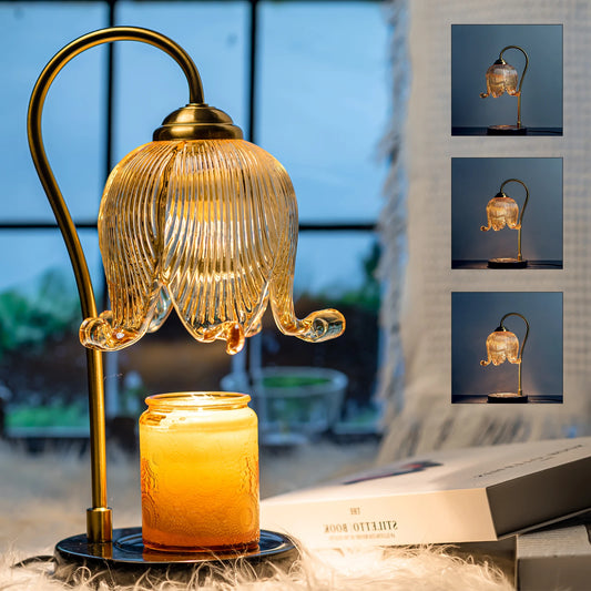 Tulip Flower Warm Candle Lamp Bedside Night Light For Bedroom