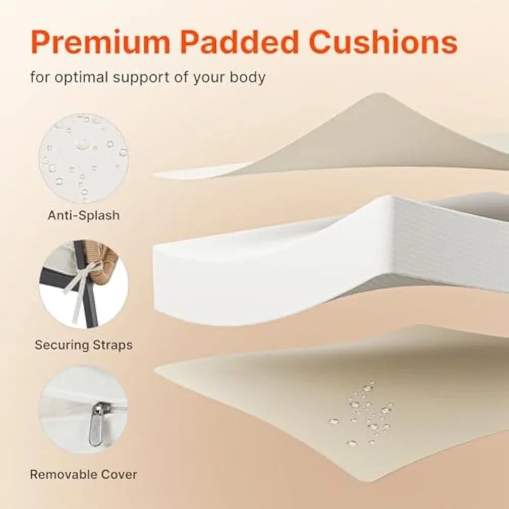 Bamboo Outdoor 5 Piece Patio Dining Set With Cushions