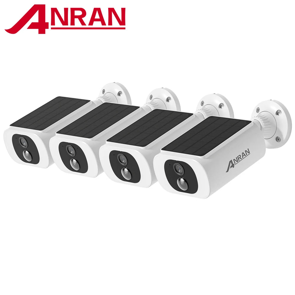 ANRAN 2K Solar Wireless Security Quad-Camera System With Floodlight