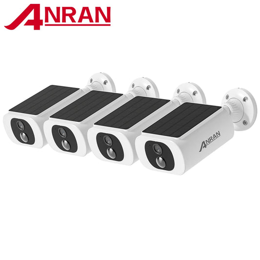 ANRAN 2K Solar Wireless Security Quad-Camera System With Floodlight