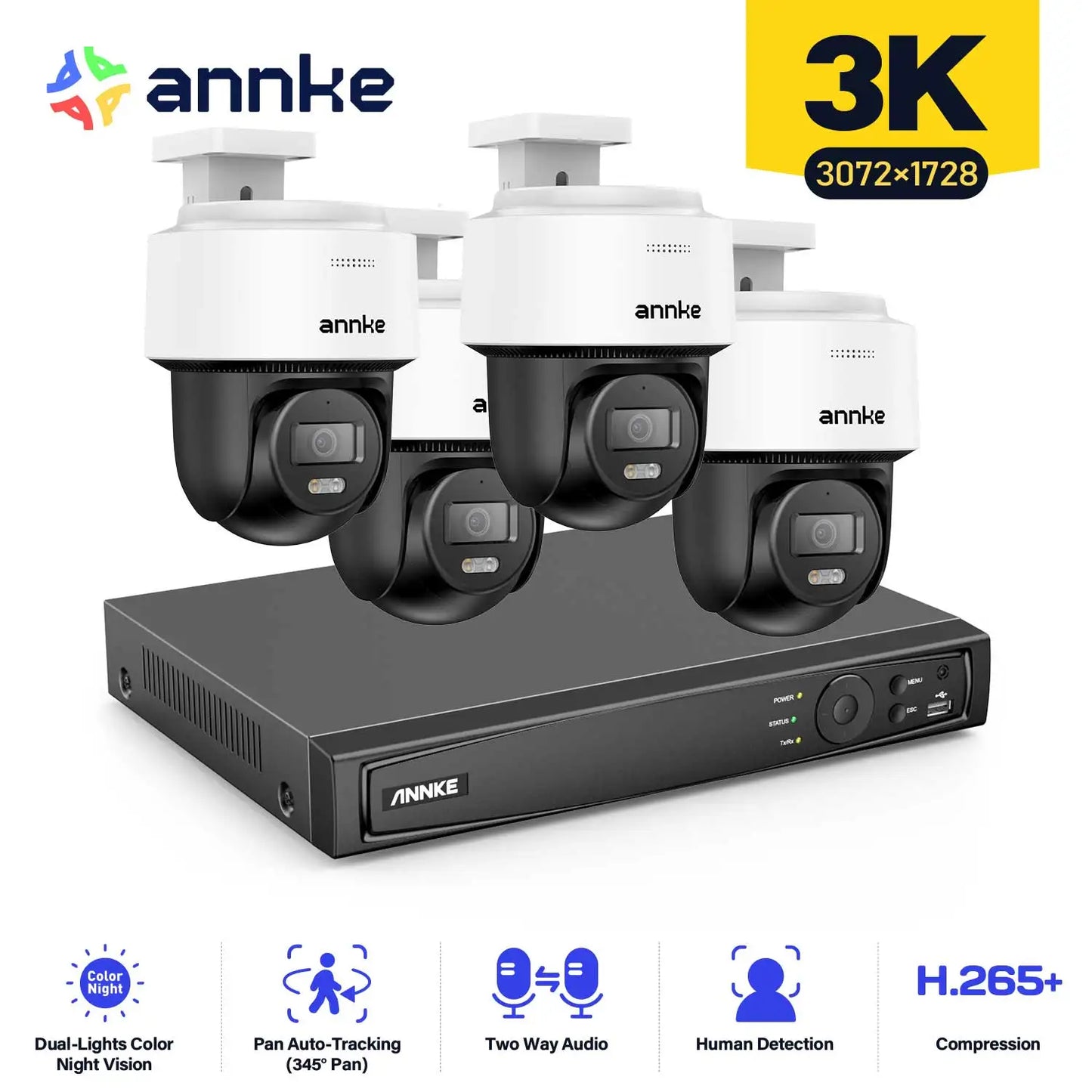 ANNKE 3K Surveillance System Smart Dual Light Dome Camera