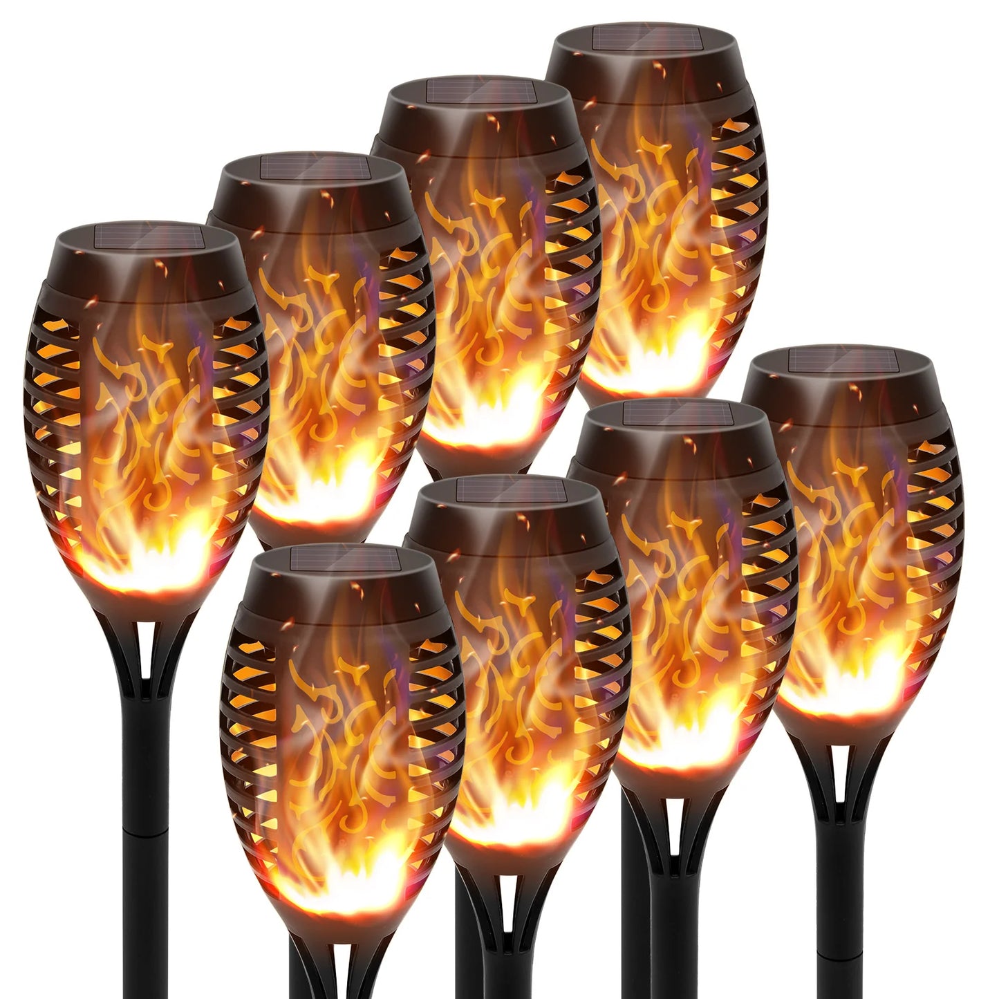 Solar Torch Lights Flickering Flame Waterproof Outdoor Garden Path