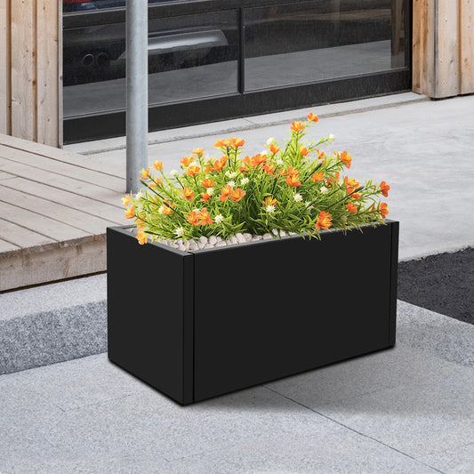 Metal Rectangular Planter Box for Outdoor Gardens and Patios Rustproof