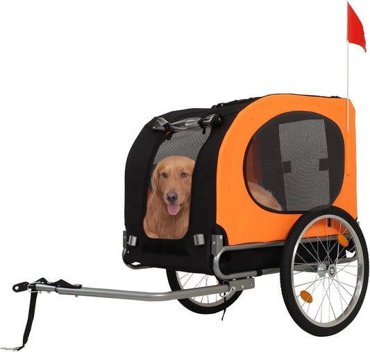 TWISTER.CK Dog Bike Trailer Oxford Fabric 88 Lbs Foldable Carrier