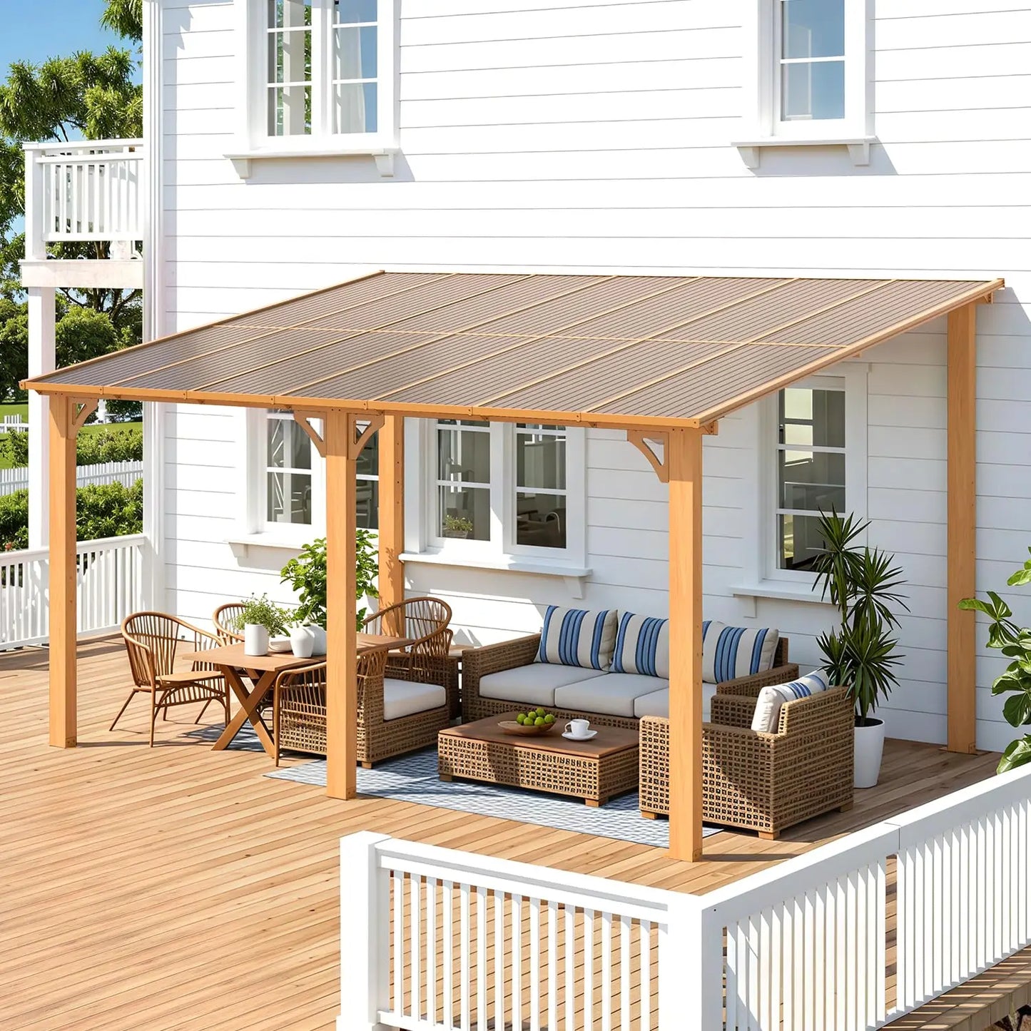 Patio Gazebo With Hard Top Aluminum Frame