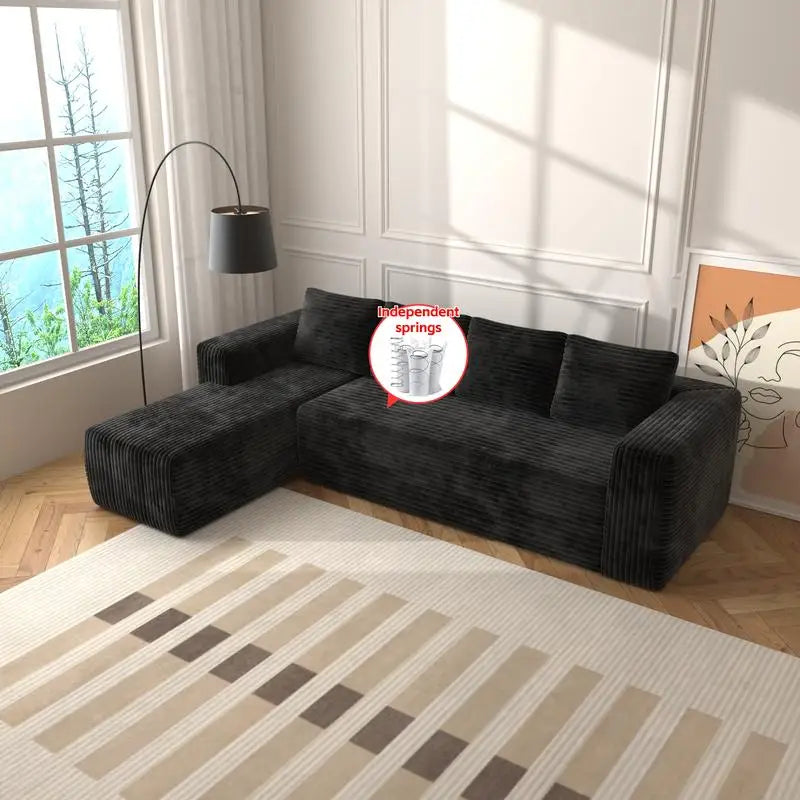 L Shaped Cloud Sectional Sofa Modern Modular Couch Deep Seat