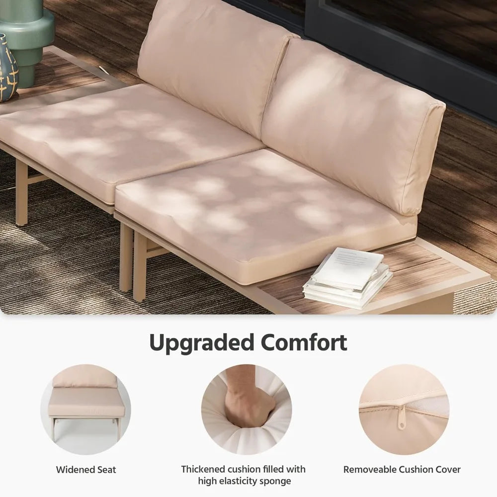 Lausaint Home Outdoor Patio Furniture Set With Cushioned Seating