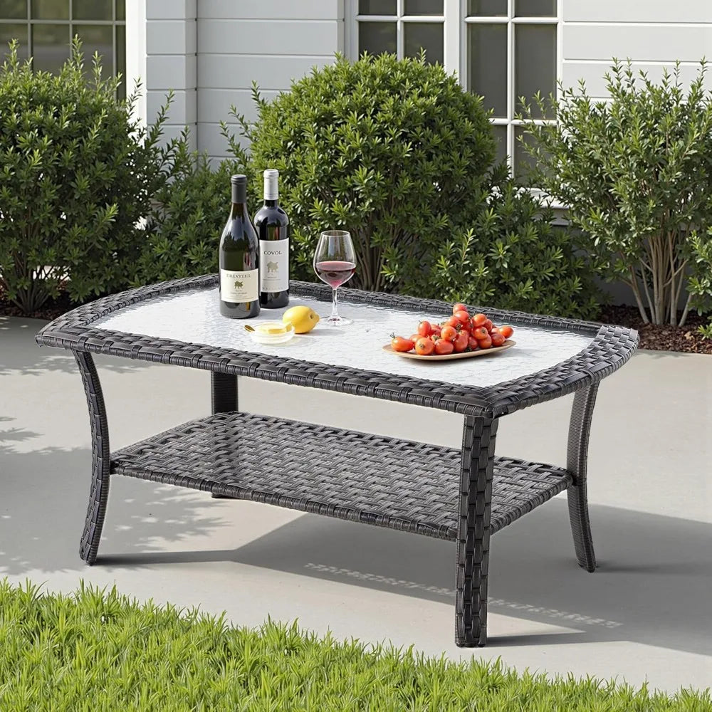 All Weather PE Wicker Patio Furniture Set Outdoor Conversation Bistro