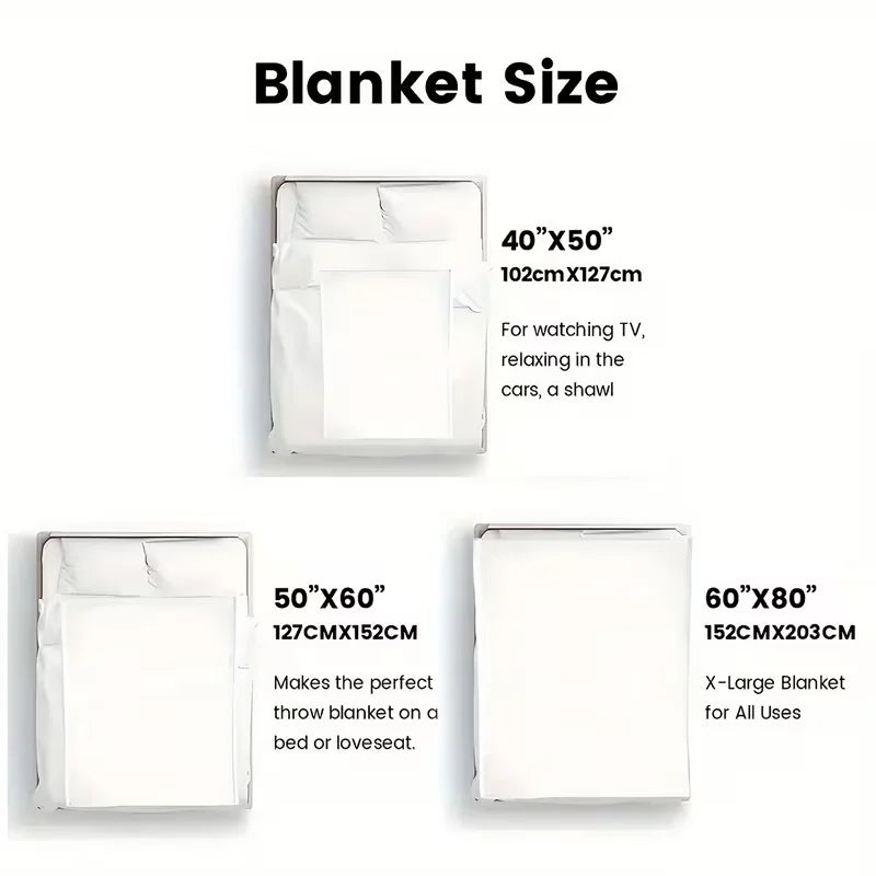 Soft Warm All Season Blanket Throw For Home Office Travel