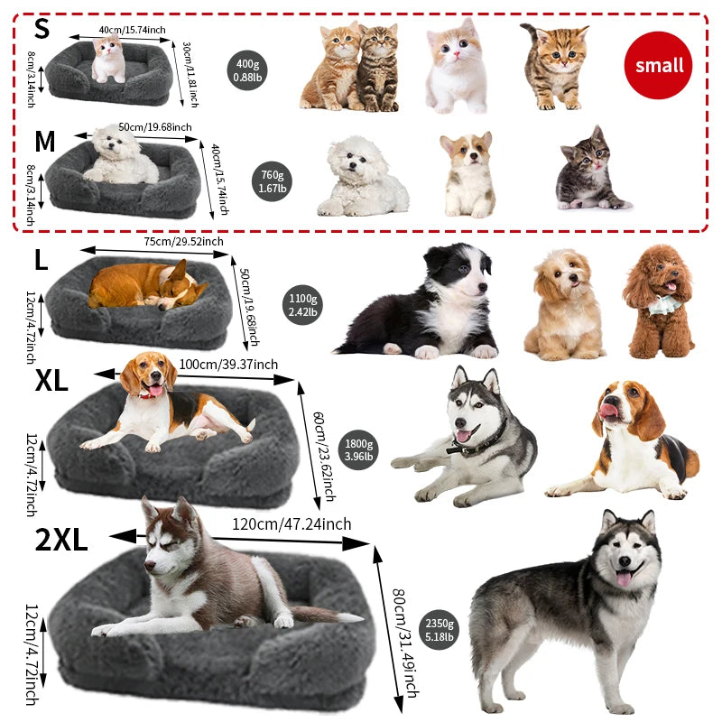 NONECN Thickened Orthopedic Dog Bed Large Dogs Washable Plush Cover