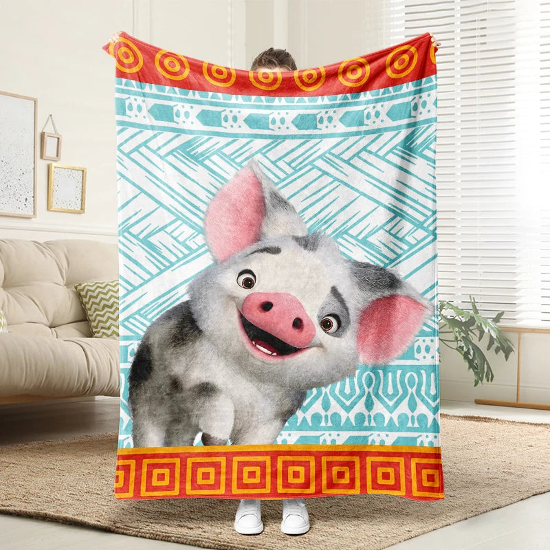 Potdemiel Disney Moana Flannel Blanket Cozy Throw For Home