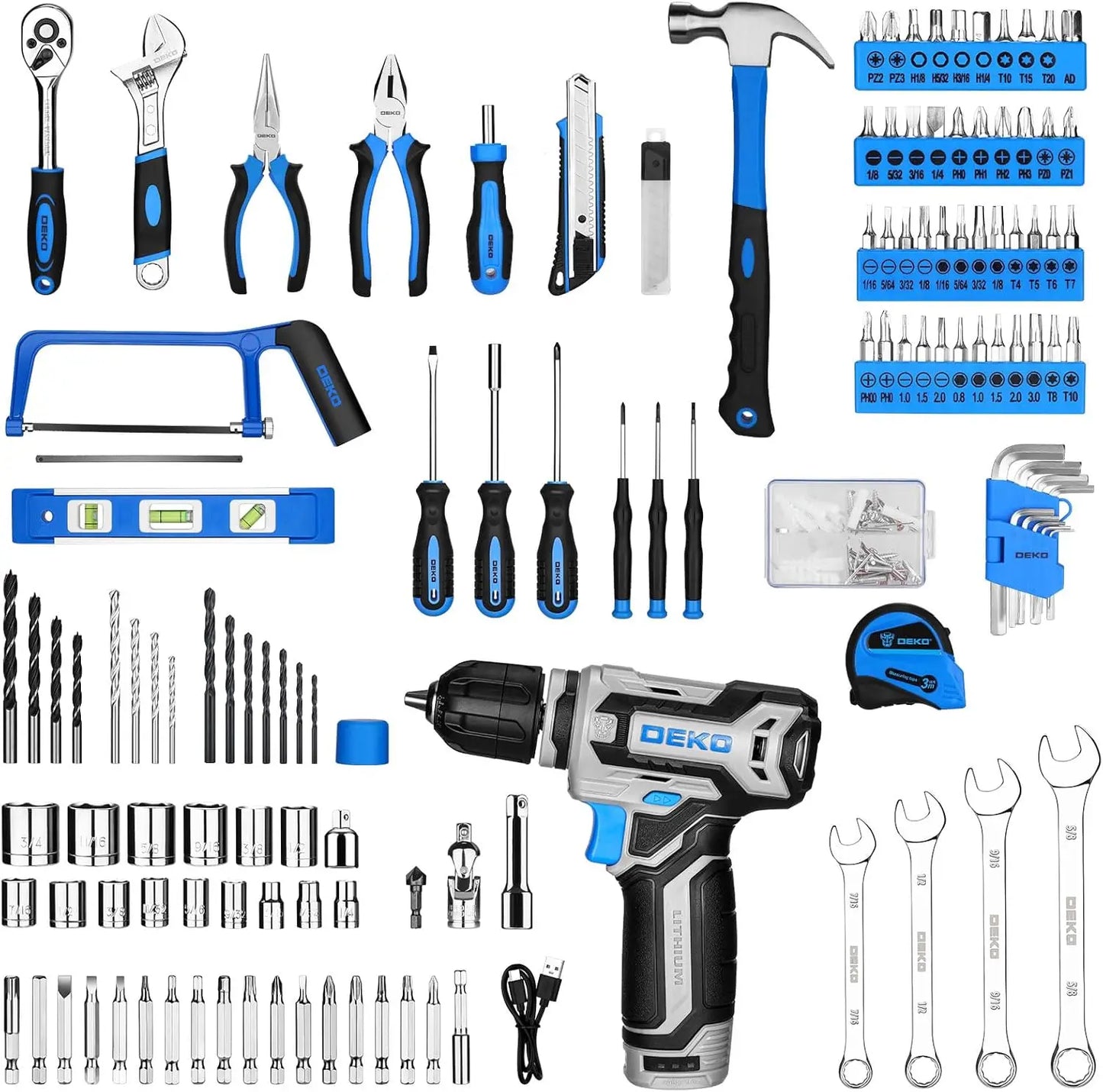 12V Cordless Drill Tool Set With Large Storage Case