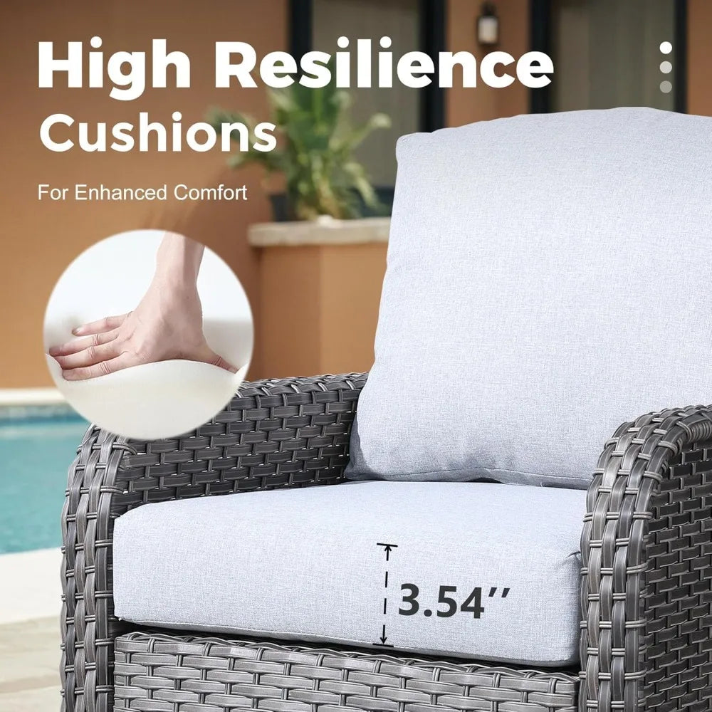 All Weather PE Wicker Patio Furniture Set Outdoor Conversation Bistro
