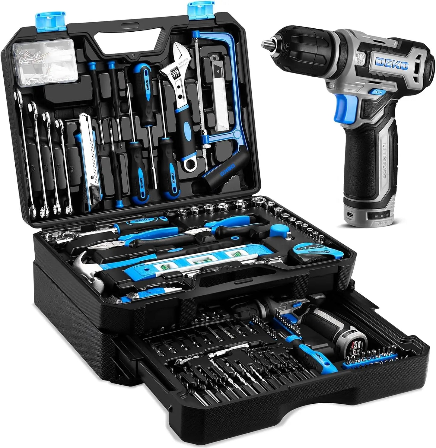 12V Cordless Drill Tool Set With Large Storage Case