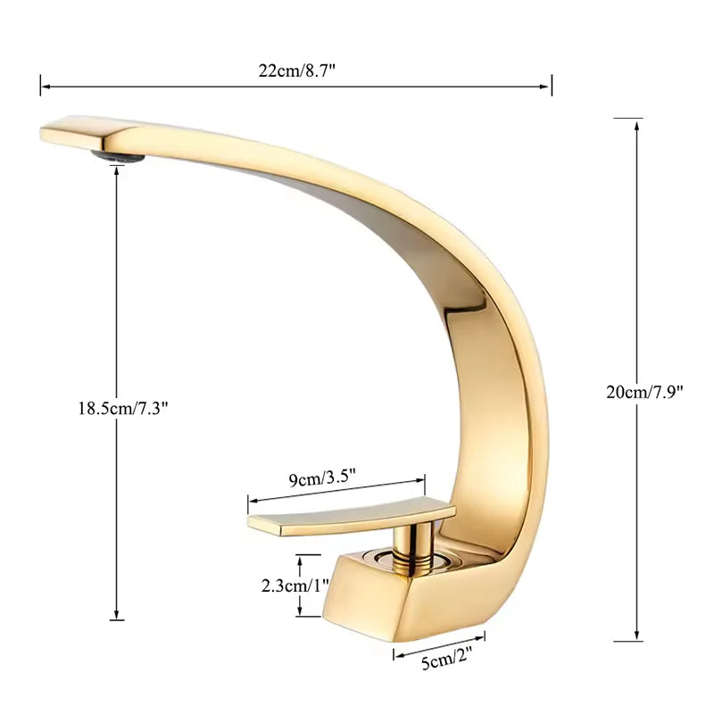Rozin Luxury Brass Basin Faucet Deck Mounted Single Hole