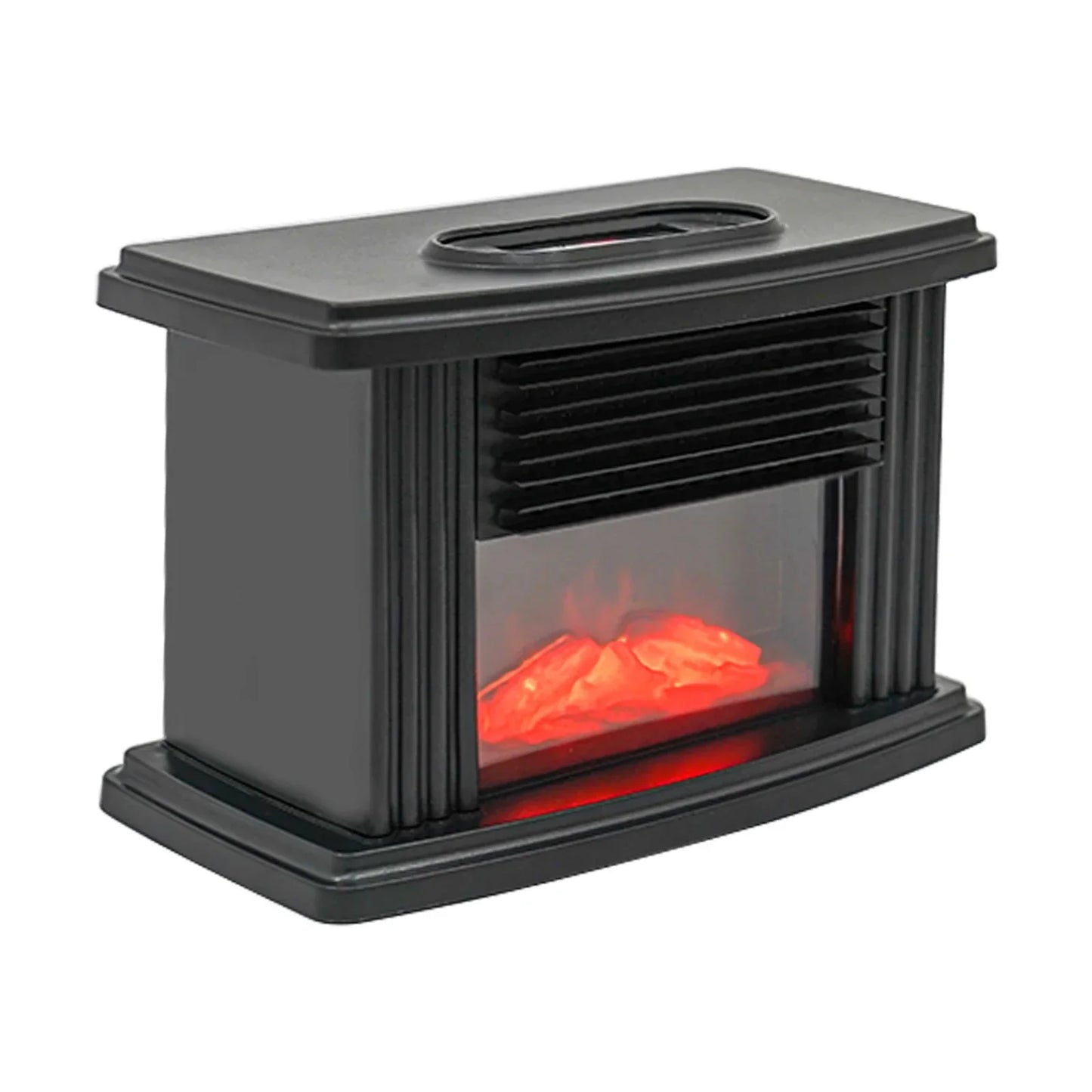 Electric Mini Fireplace Heater 1000W Tabletop With Real Flame Effect
