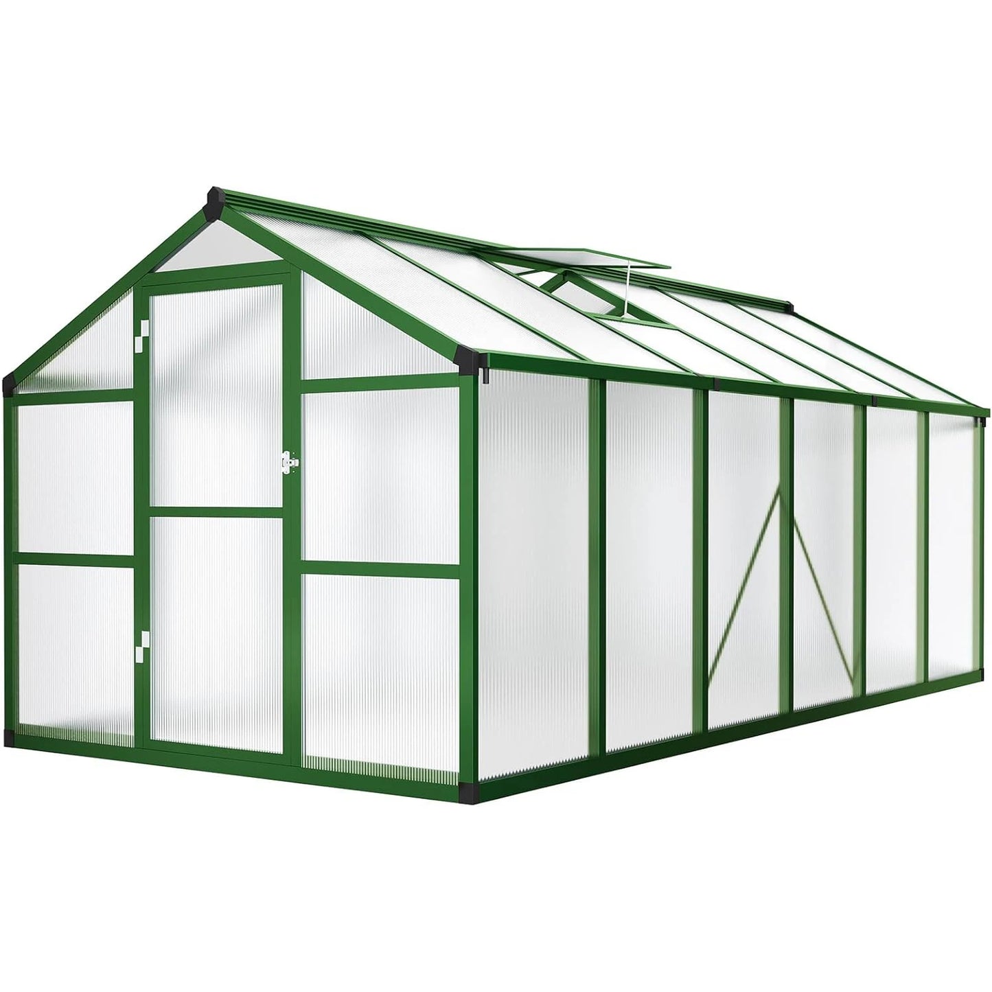 DishyKooker Outdoor Walk-In Greenhouse Aluminum Frame with Roof Vent