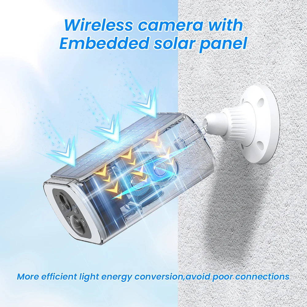 ANRAN 2K Solar Wireless Security Quad-Camera System With Floodlight