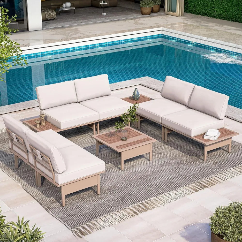 Lausaint Home Outdoor Patio Furniture Set With Cushioned Seating