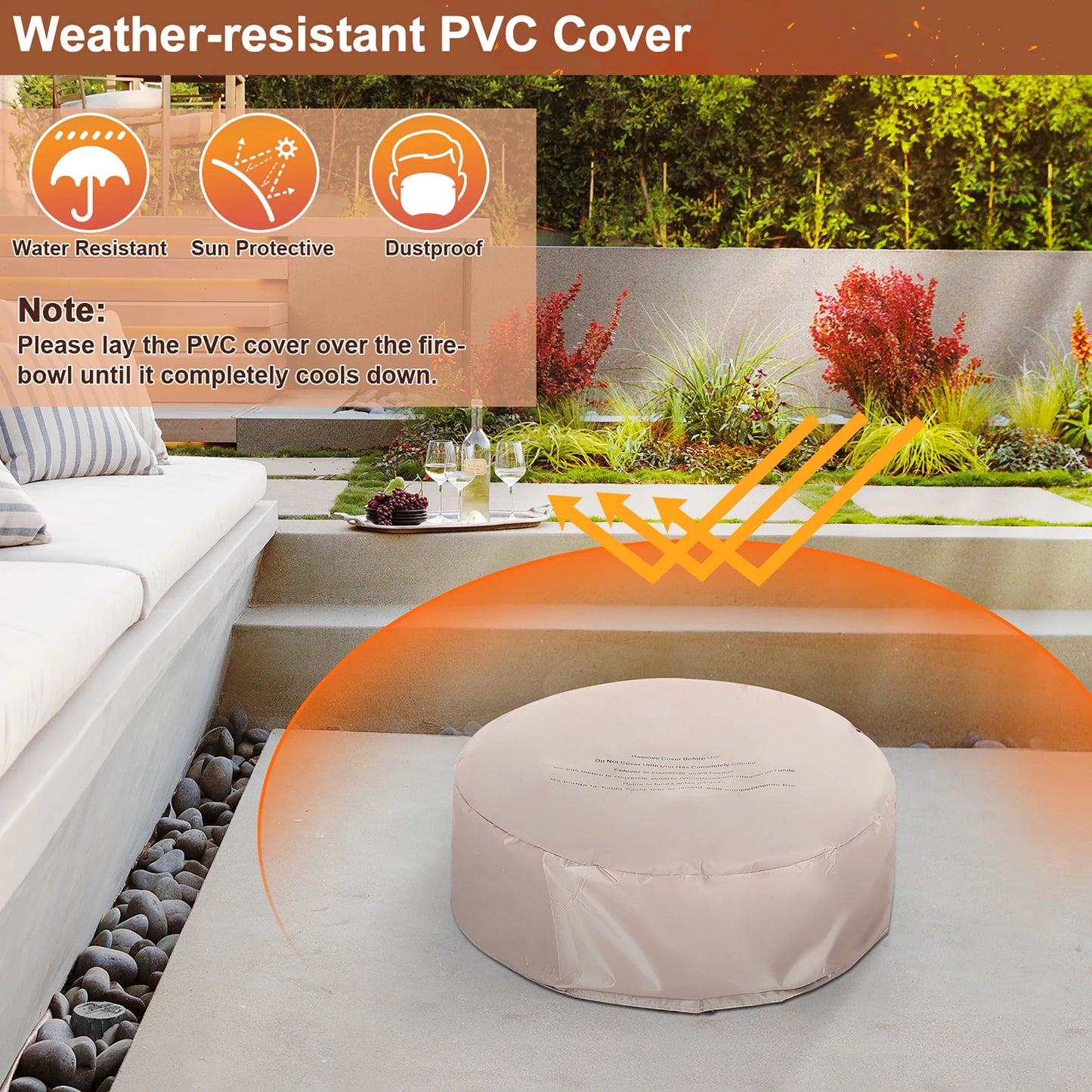 HOMASIS 7 Piece Patio Rattan Set With Gas Fire Pit