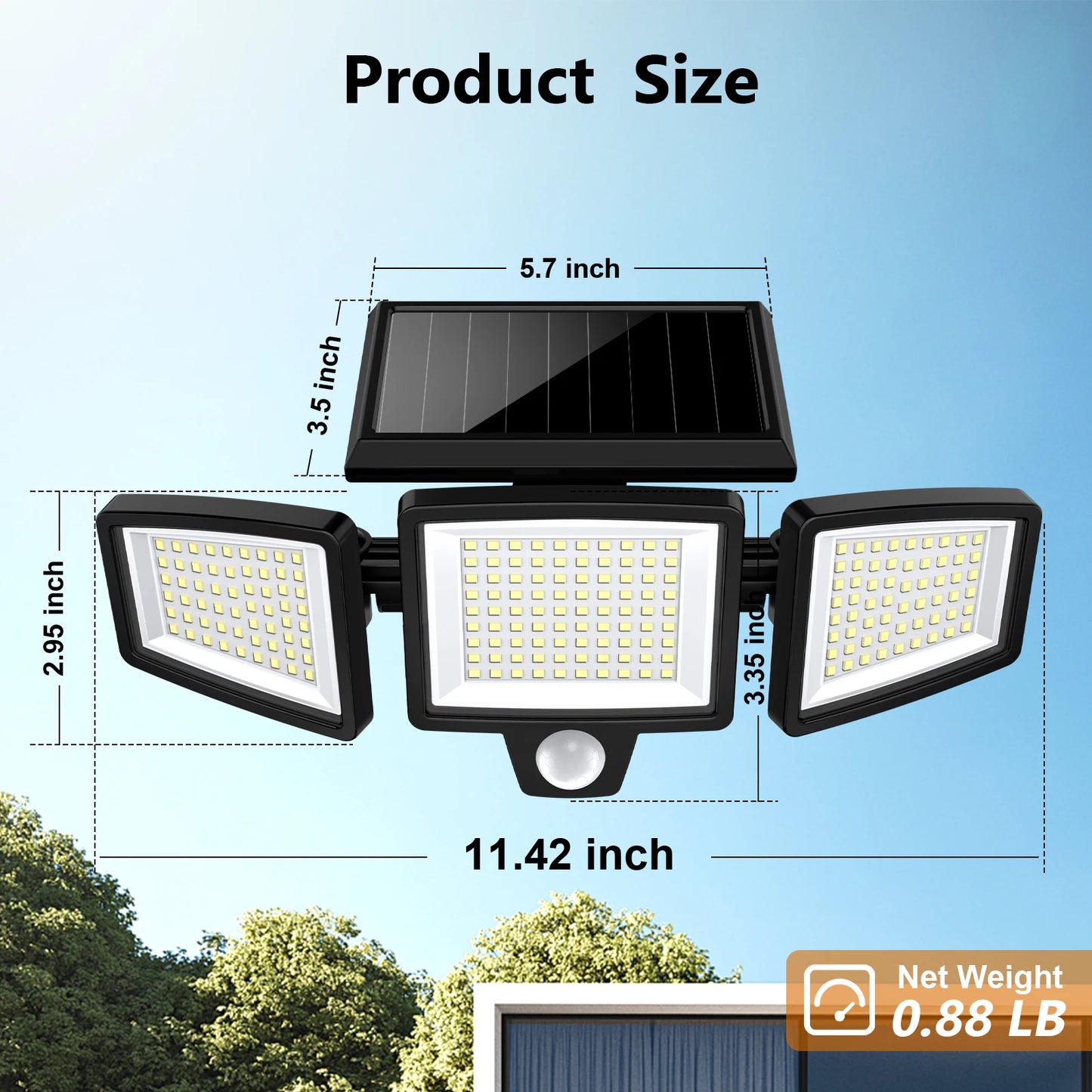 SZRSTH 3 Pack Outdoor Solar Motion Sensor Lights for Porch