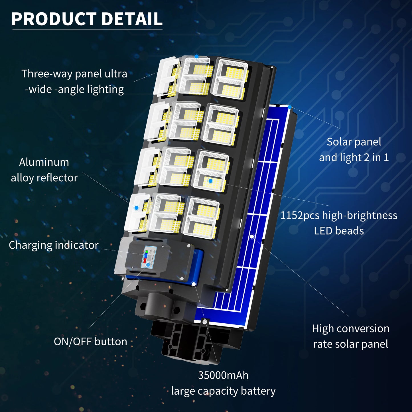 5000W Solar Street Lights With Waterproof Design And Motion Sensor