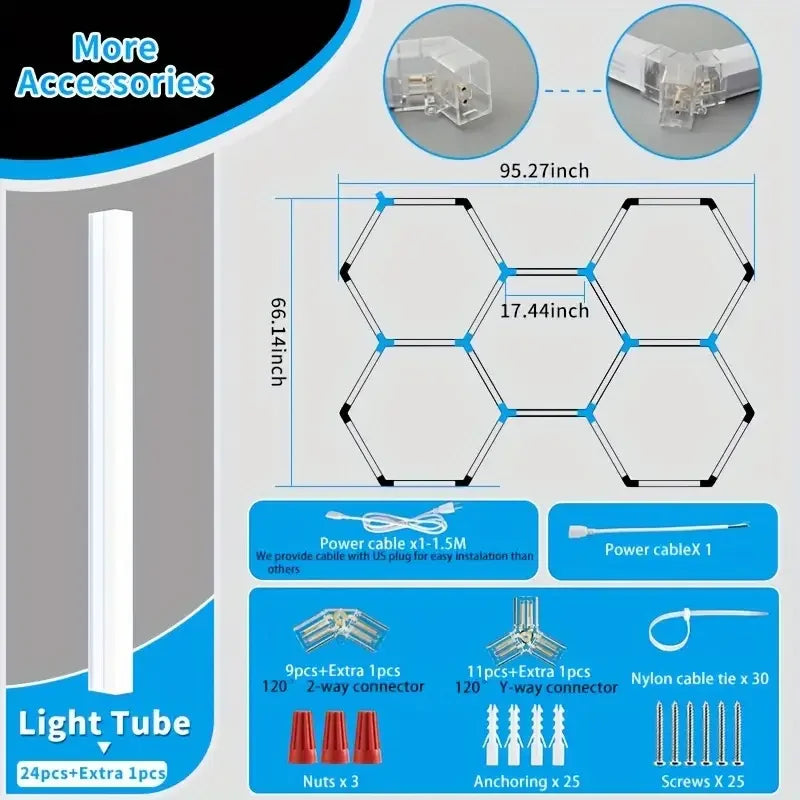 BSK.BESTKA Hexagon LED Garage Light 26400LM 25 Pack