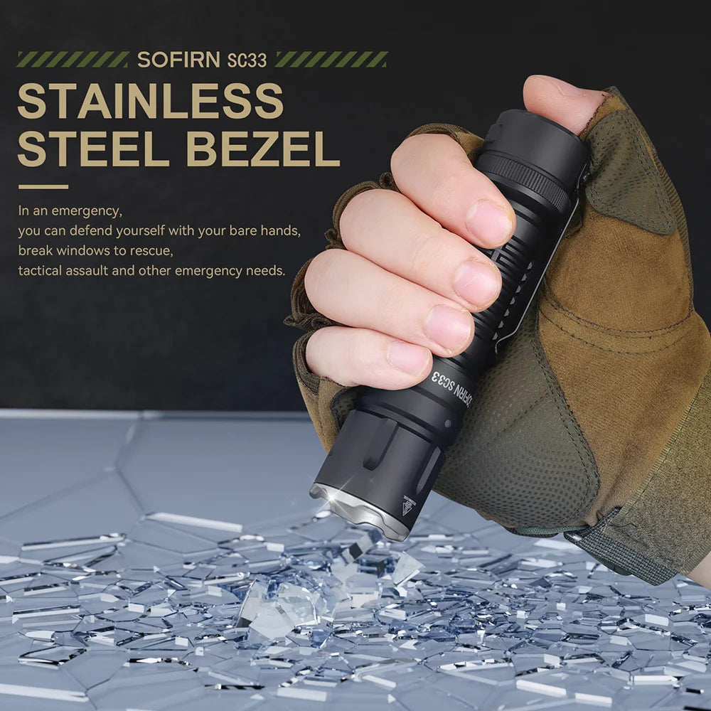 Sofirn SC33 LED Tactical Flashlight XHP70.3 5200lm Type C Torch