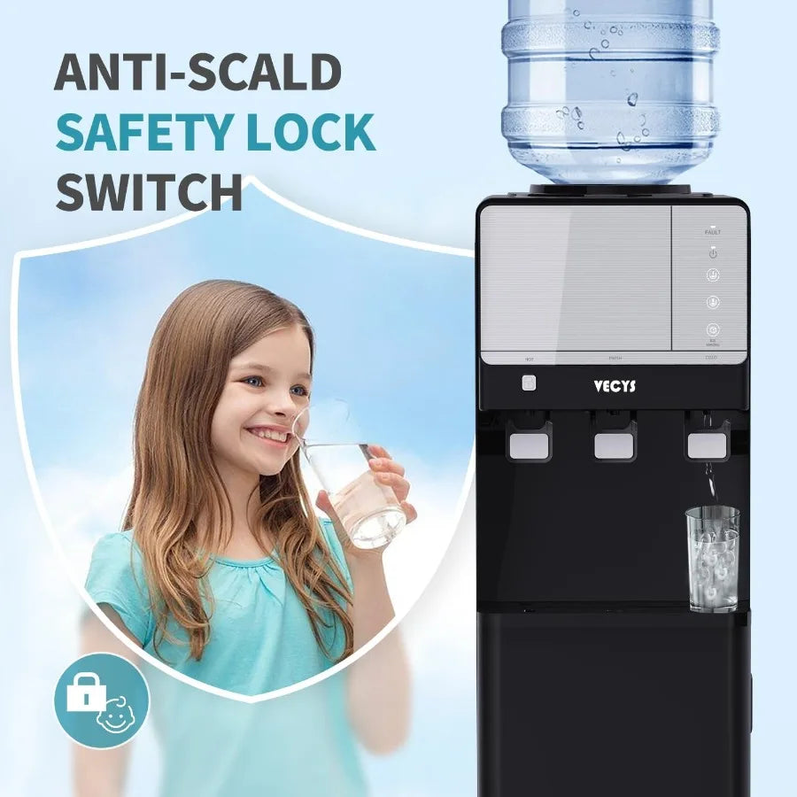 XMSJ Hot Cold Water Dispenser With Ice Maker Safety Lock