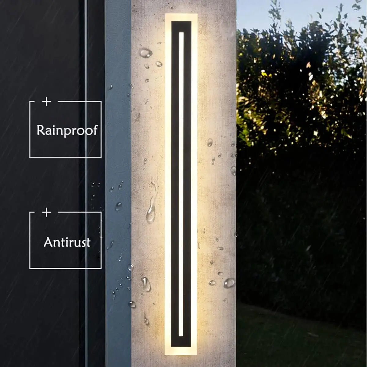 Outdoor LED Wall Light Strip Sconce Modern IP67 Frosted Acrylic