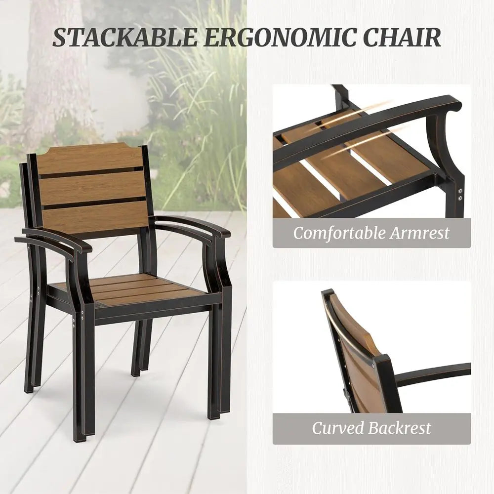 5 Piece Patio Table And Chairs Set All Weather Furniture
