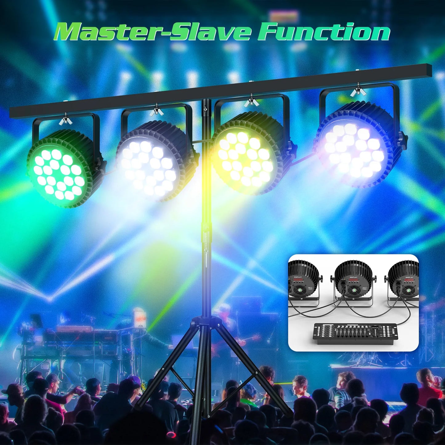 U'King 4 Pack 200W LED Par Light DMX512 RGBW Stage
