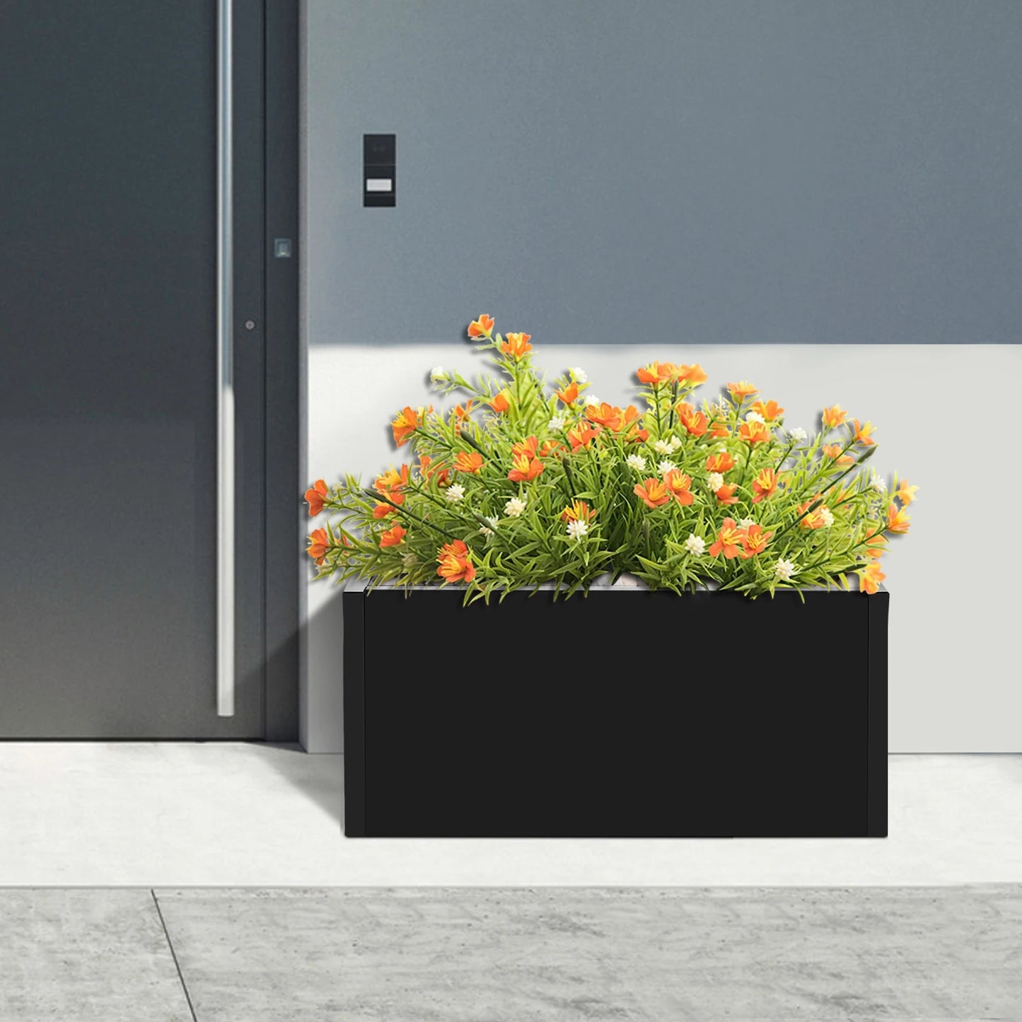 Metal Rectangular Planter Box for Outdoor Gardens and Patios Rustproof