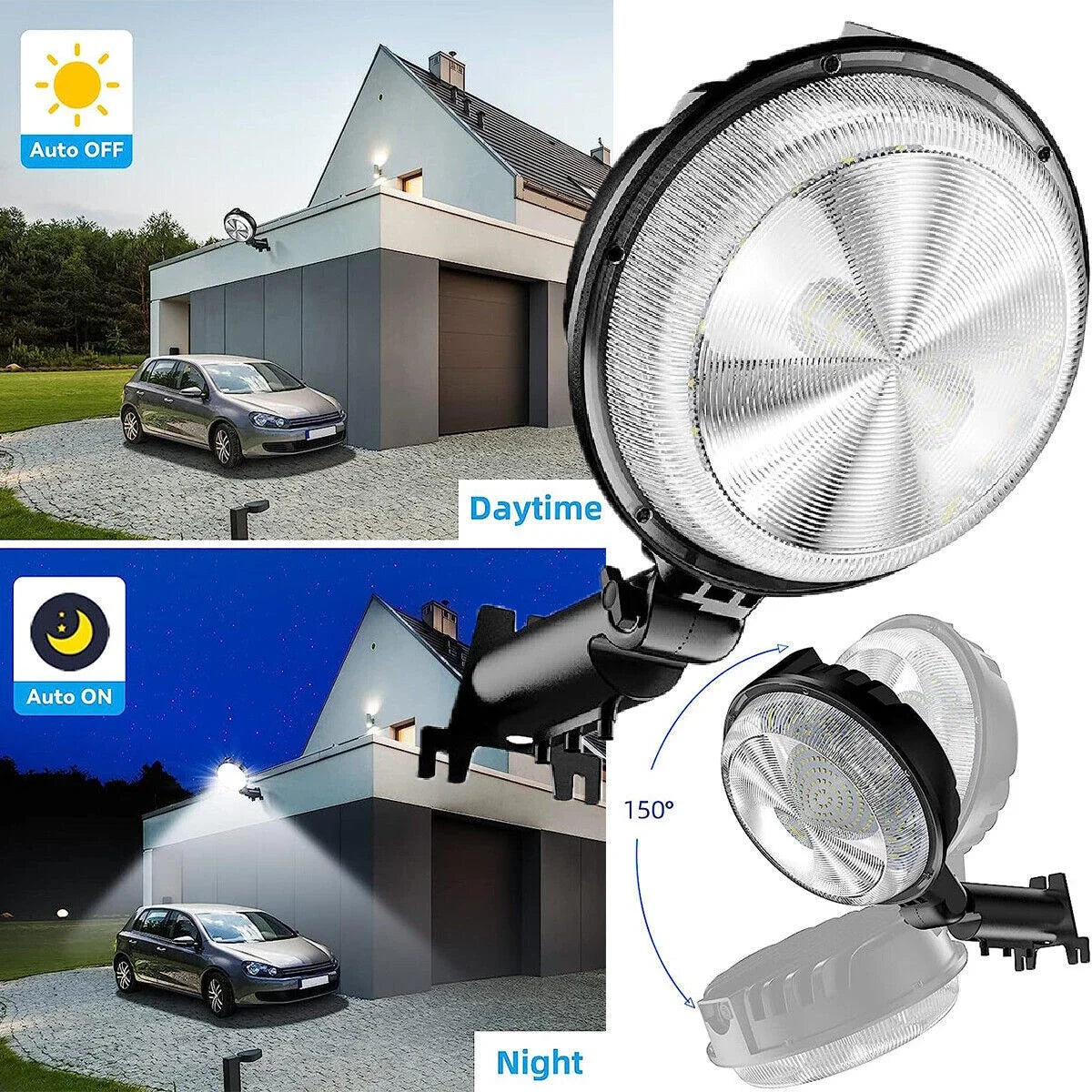 LED Outdoor Security Light With Sensor Waterproof Flood Lighting Photocell