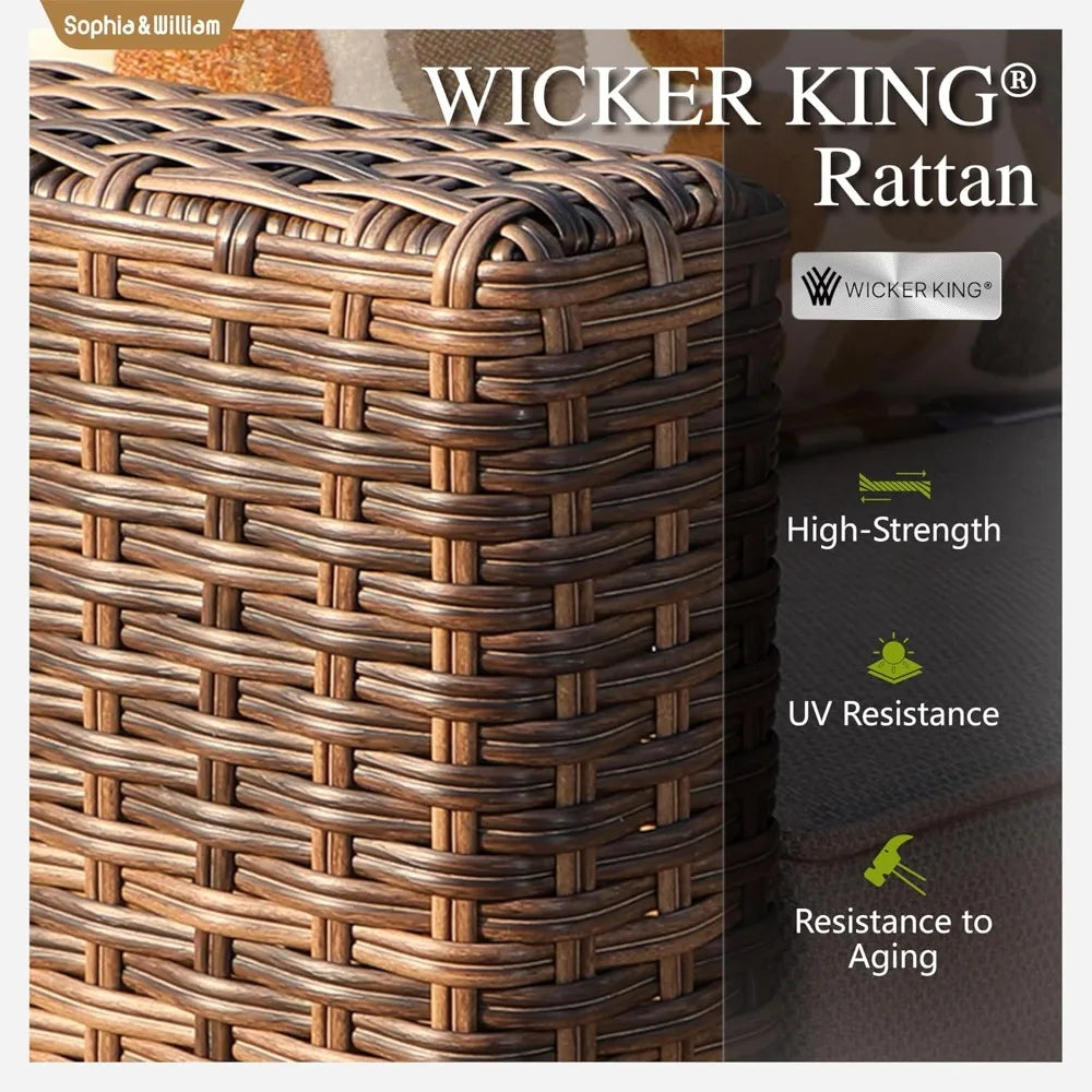 Luxury Rattan Outdoor Patio Furniture Set All Weather Wicker Sectional