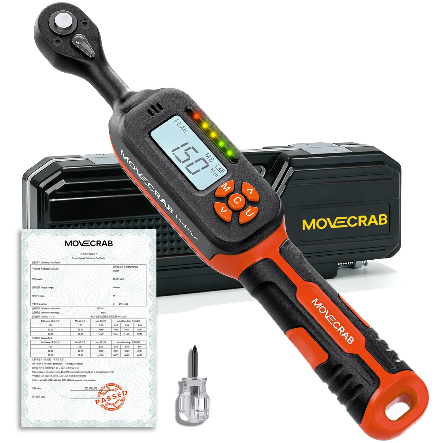 MoveCrab Digital Torque Wrench 1 To 340 Nm Preset LED