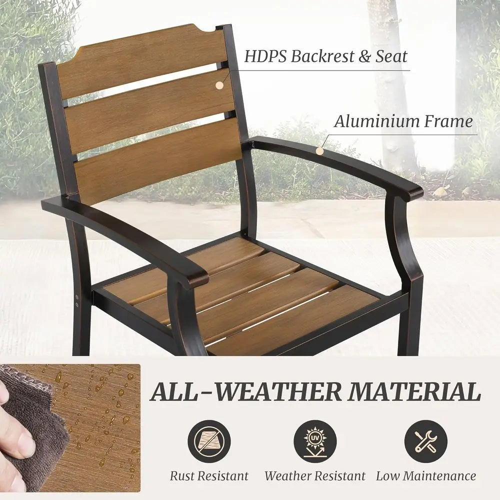 5 Piece Patio Table And Chairs Set All Weather Furniture