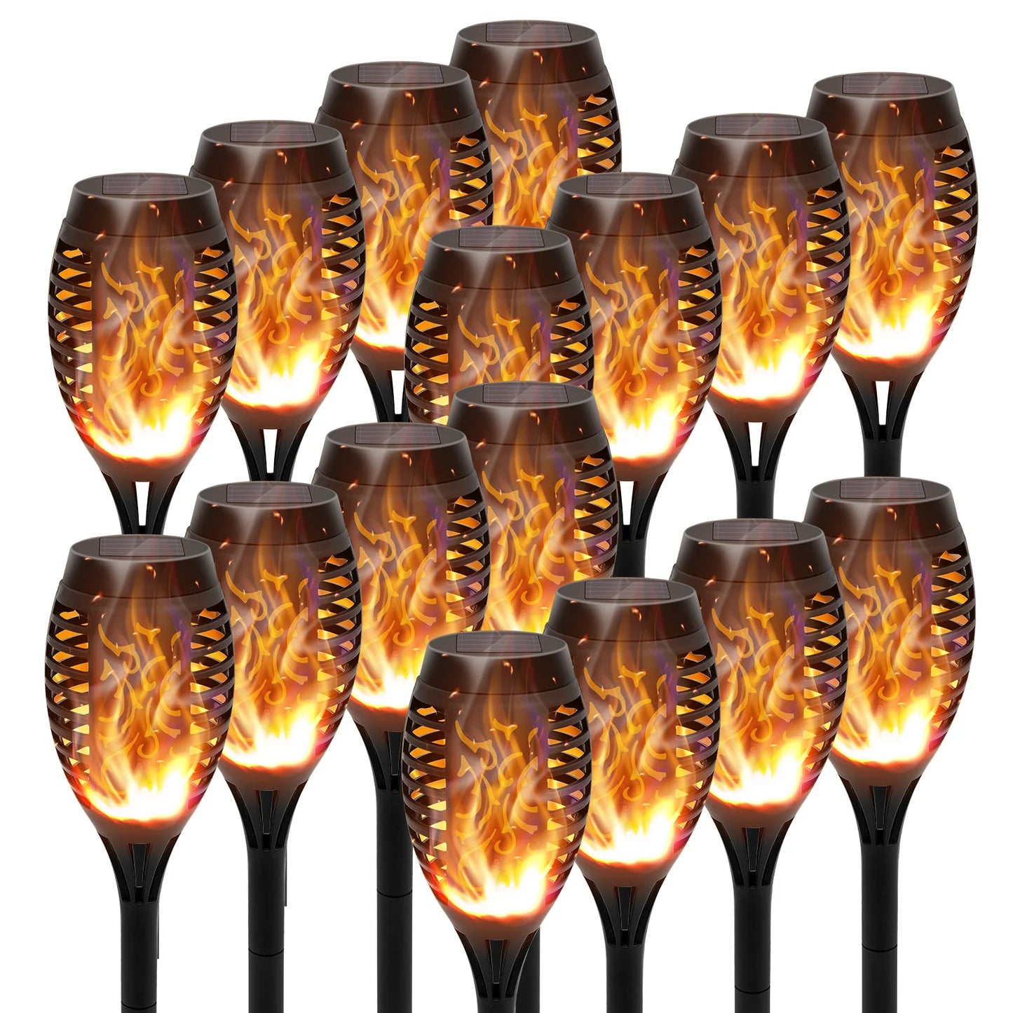 Solar Torch Lights Flickering Flame Waterproof Outdoor Garden Path
