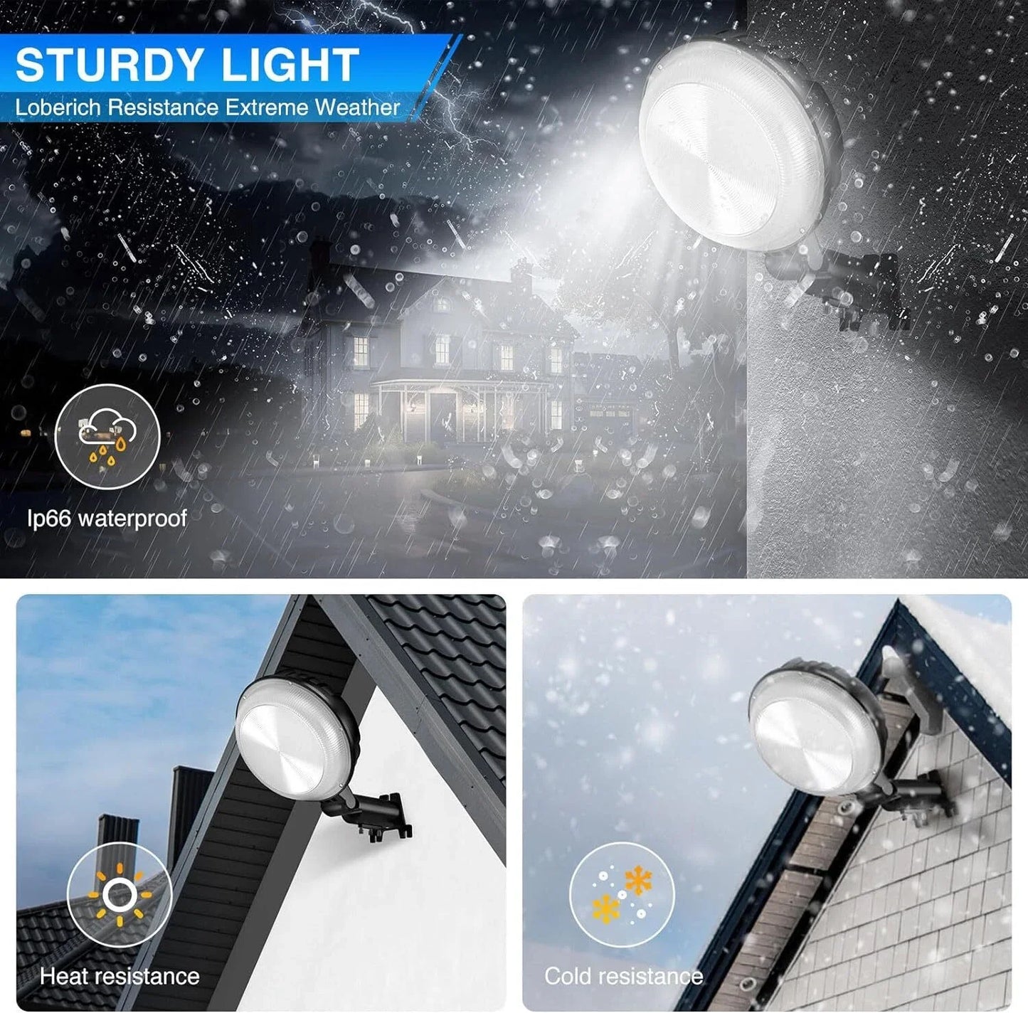 LED Outdoor Security Light With Sensor Waterproof Flood Lighting Photocell